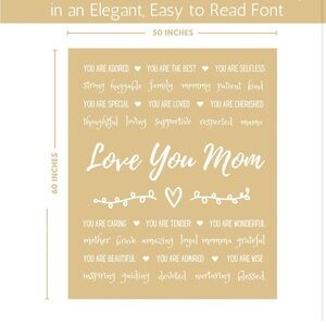 Perfect gift NWT Premium soft fleece throw blanket “love you mom”